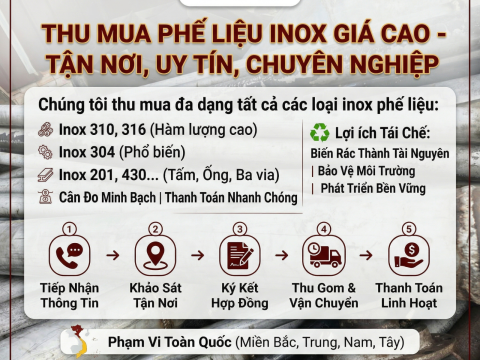 Thu Mua Phế Liệu Inox Giá Cao - Thu Mua Tận Nơi, Uy Tín