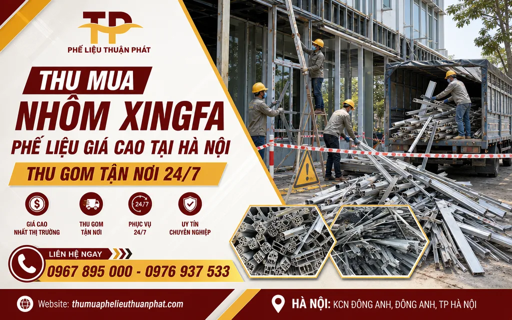 Đội thợ tháo dỡ cửa nhôm Xingfa cũ an toàn tại công trình Hà Nội