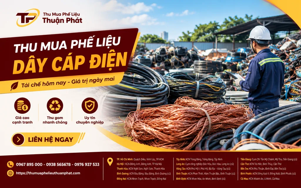 D&acirc;y c&aacute;p điện phế liệu tập kết tại kho để ph&acirc;n loại v&agrave; khảo s&aacute;t