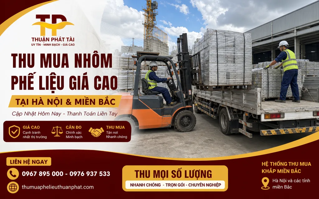 Đội xe thu gom nhôm phế liệu tận nơi tại khu công nghiệp miền Bắc