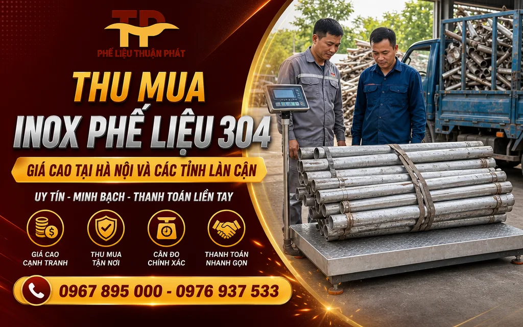 C&acirc;n điện tử đối chứng khi thu mua inox 304 phế liệu