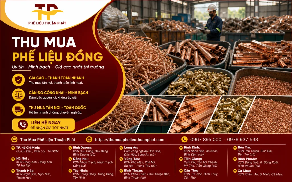 C&aacute;c loại phế liệu đồng được ph&acirc;n loại tại kho thu mua