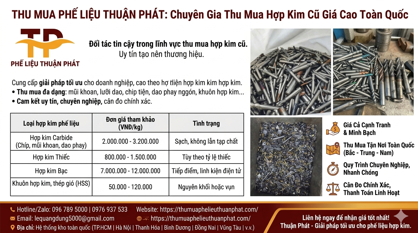 Thu mua hợp kim cũ gi&aacute; cao