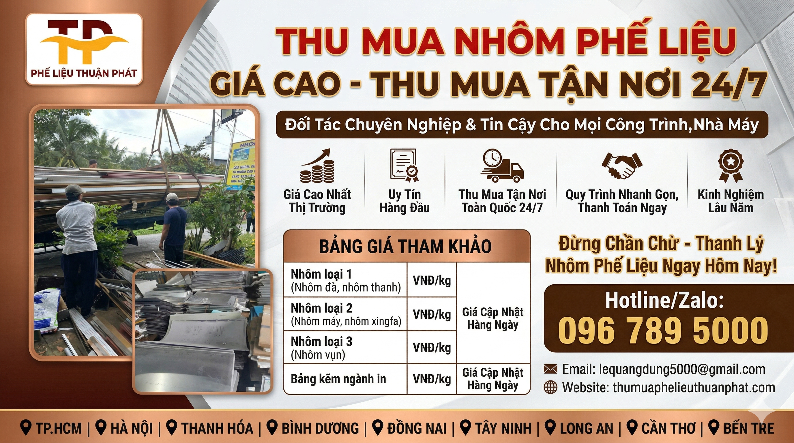 Thu Mua Nhôm Phế Liệu Giá Cao - Thu Mua Tận Nơi 24/7