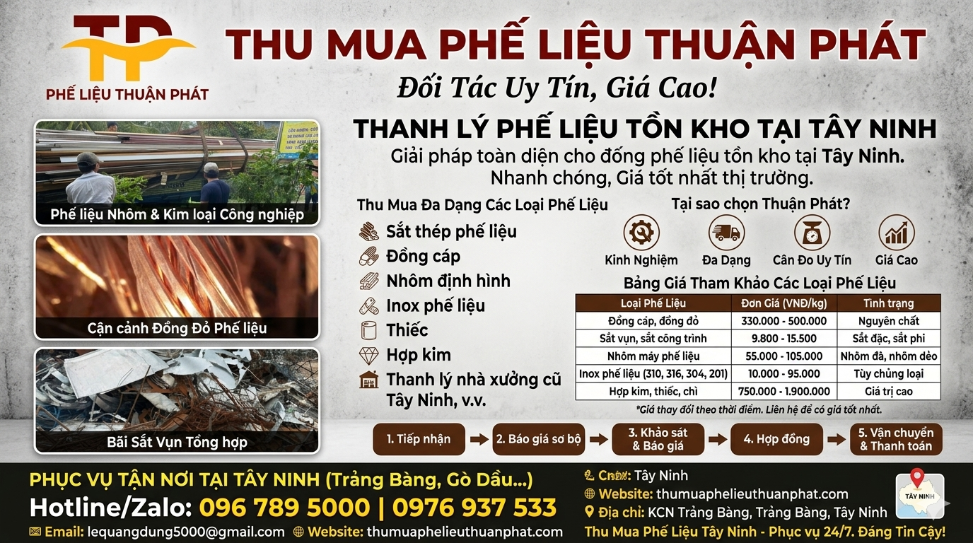 Thu mua phế liệu Tây Ninh