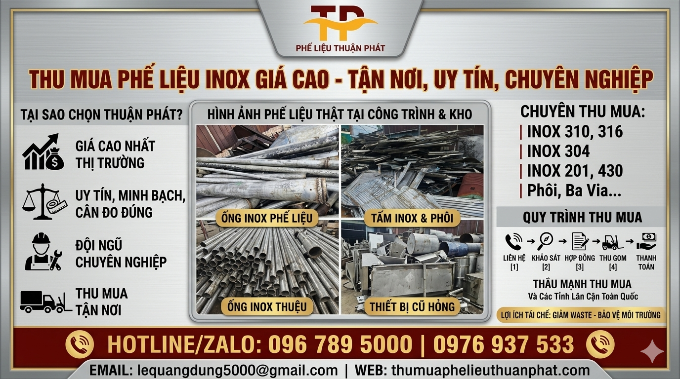 Thu mua phế liệu inox gi&aacute; cao