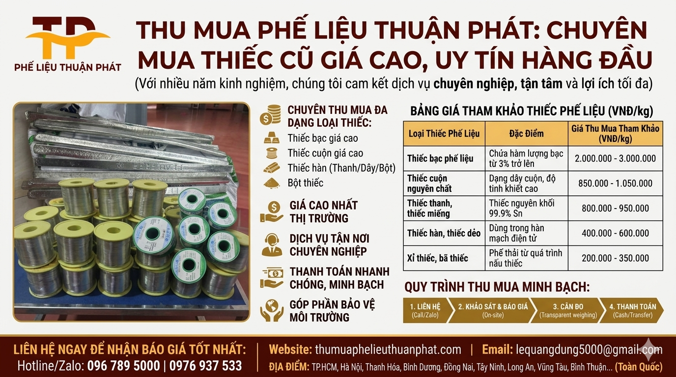 Thu mua thiếc cũ gi&aacute; cao
