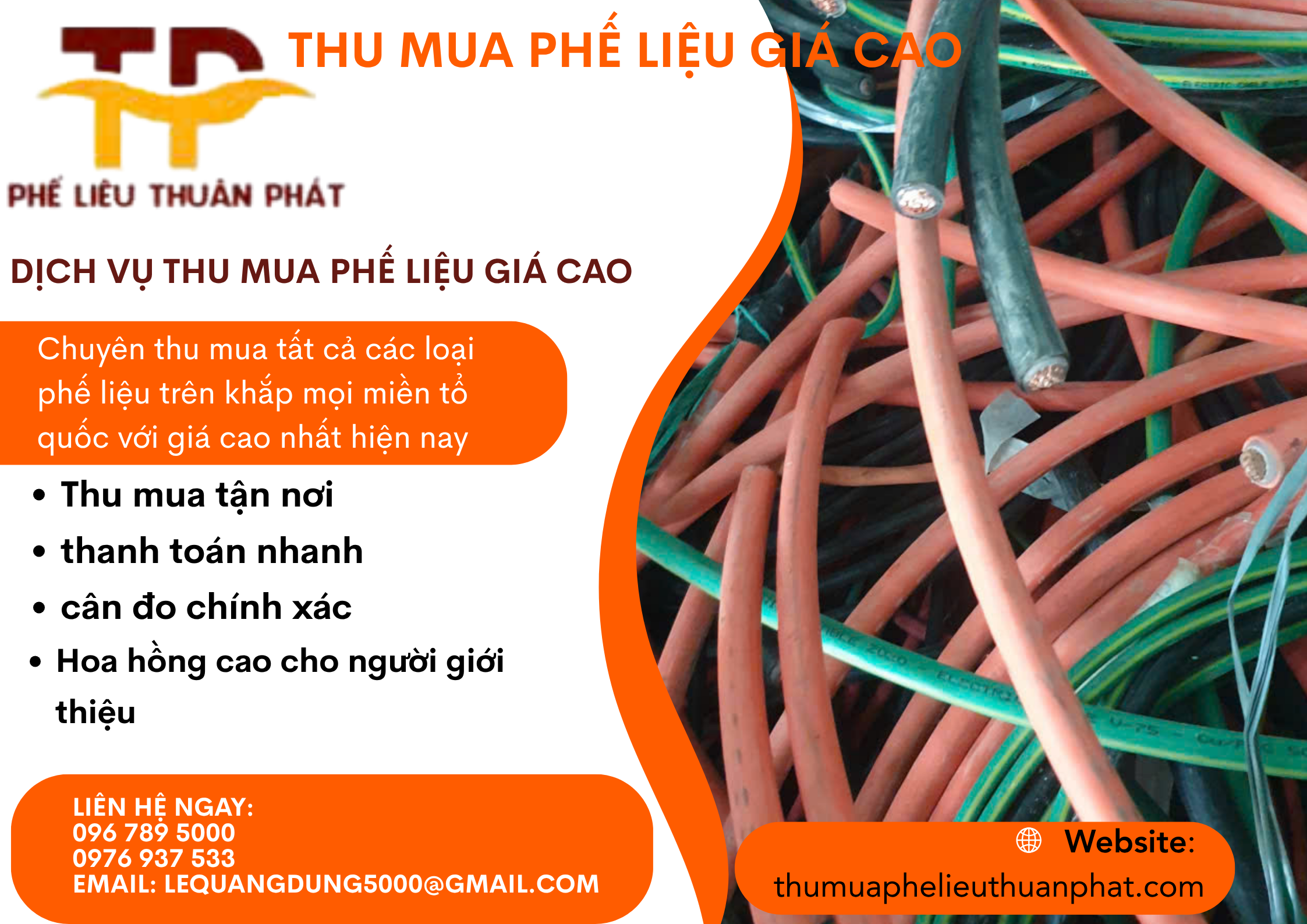 Thu mua dây cáp điện cũ giá cao