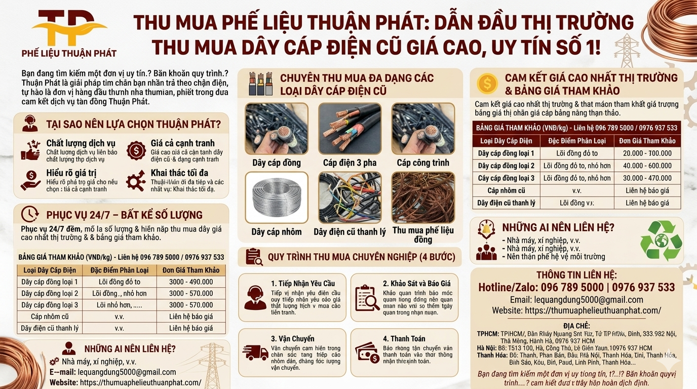 Thu Mua D&acirc;y C&aacute;p Điện Cũ Gi&aacute; Cao To&agrave;n Quốc - Thu Mua Tận Nơi 24/7