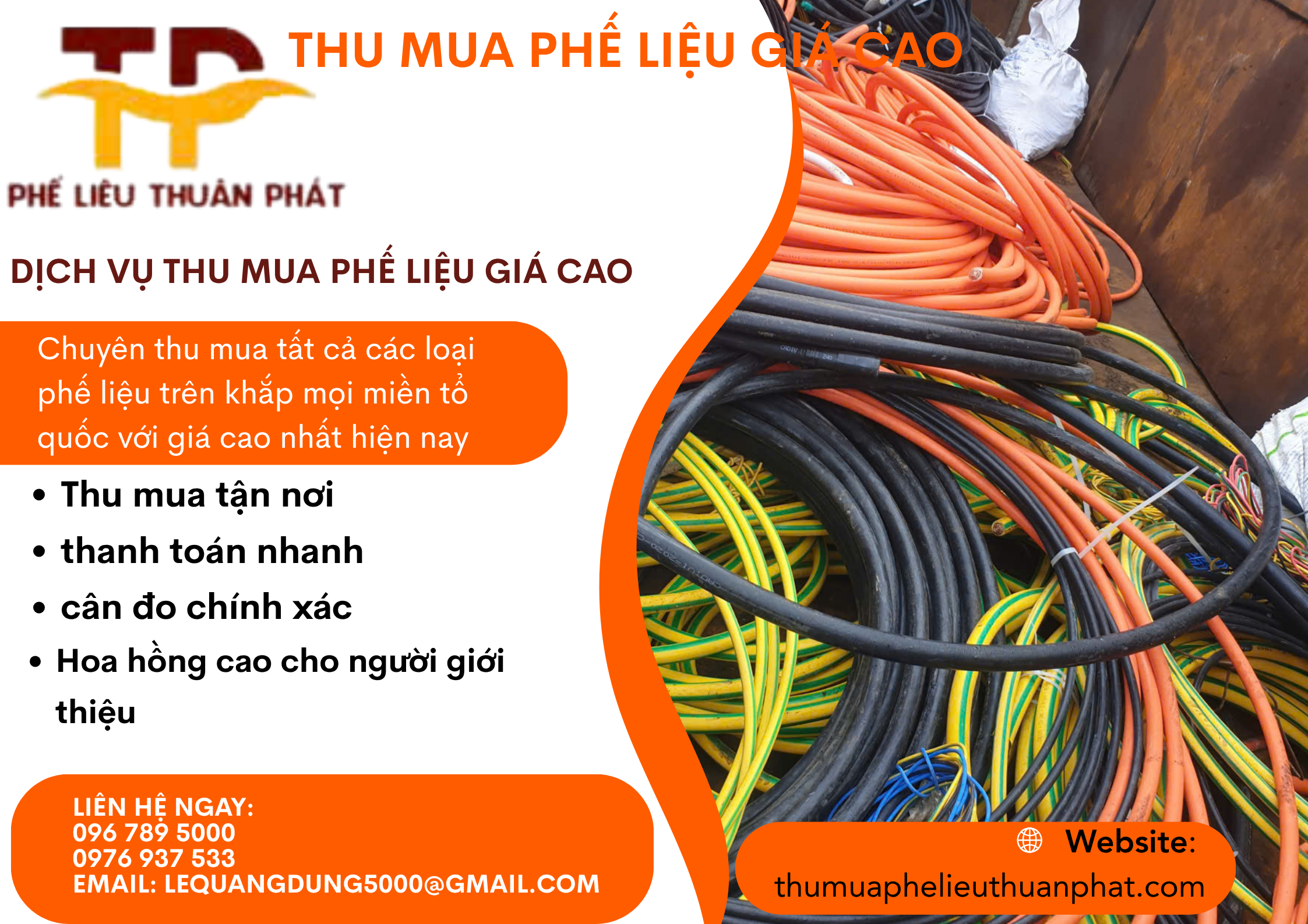 Thu mua dây cáp điện cũ giá cao