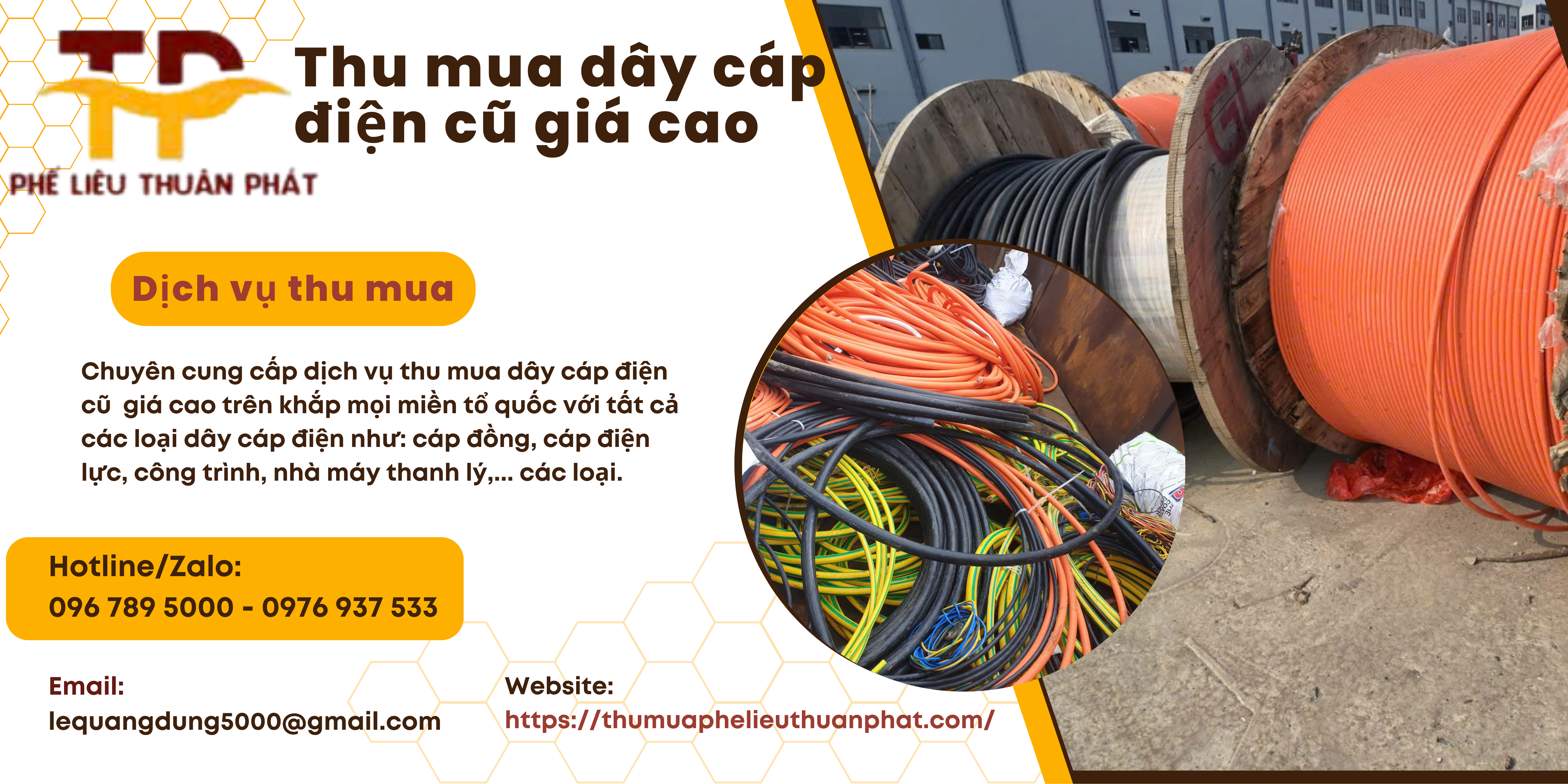 Thu mua dây cáp đồng giá cao tận nơi