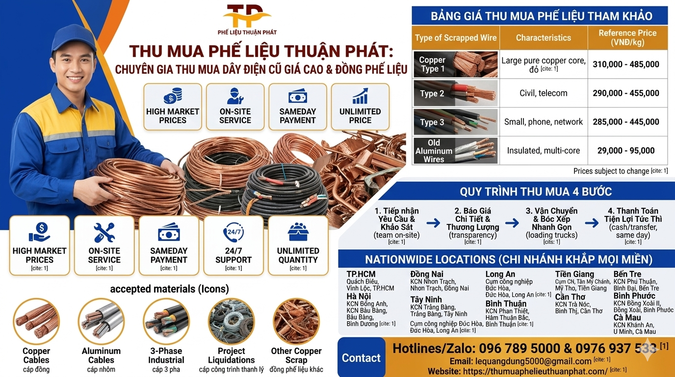 Thu mua dây điện cũ giá cao