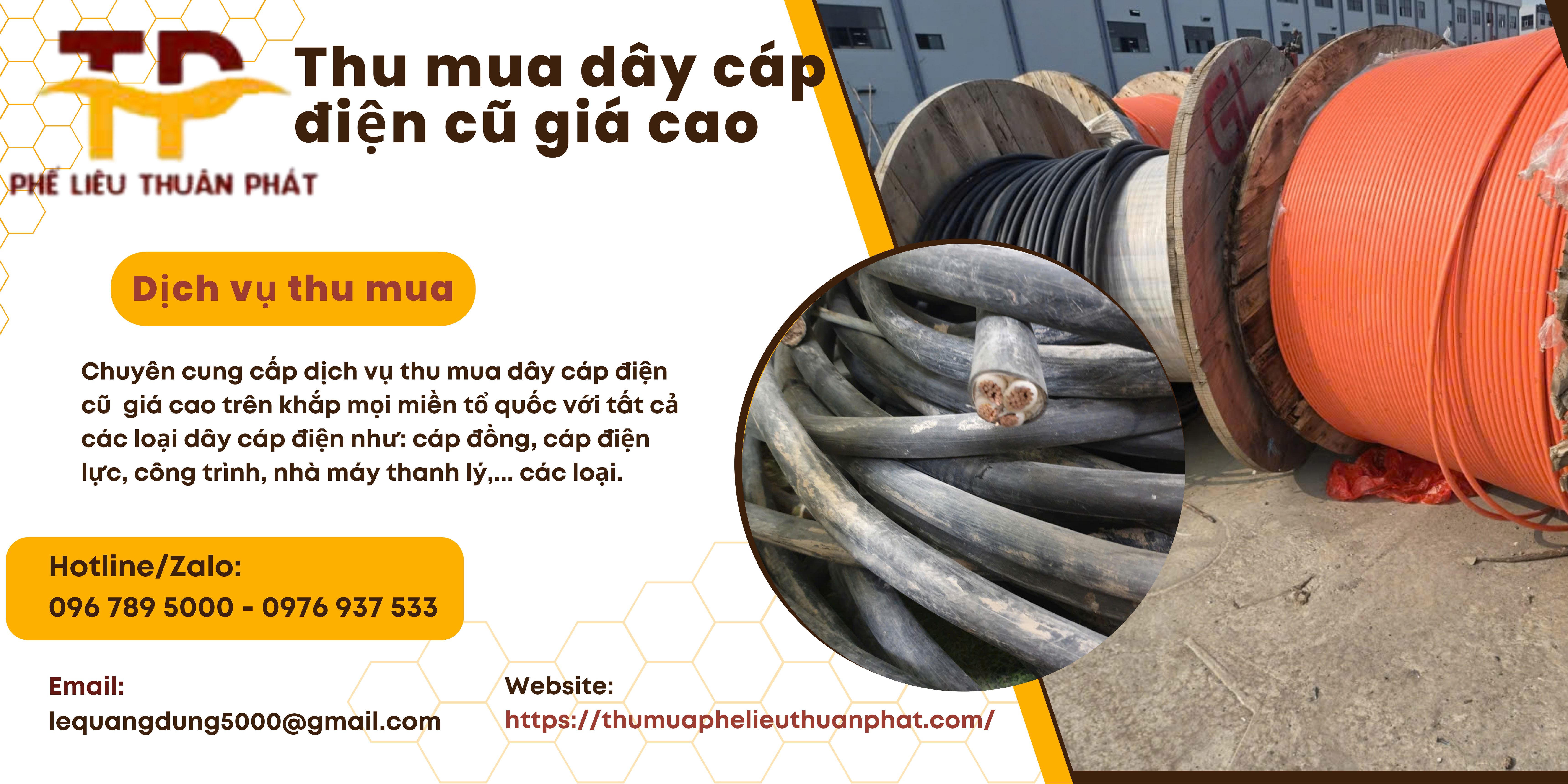 Thu mua đồng cáp điện cũ thanh lý giá cao