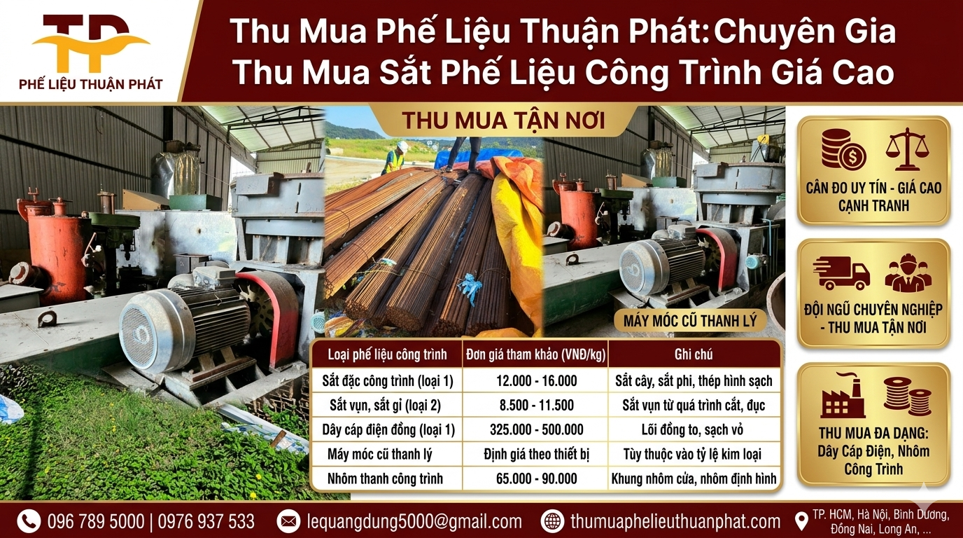 Thu Mua Sắt Phế Liệu C&ocirc;ng Tr&igrave;nh Gi&aacute; Cao - Thu Mua Tận Nơi 24/7